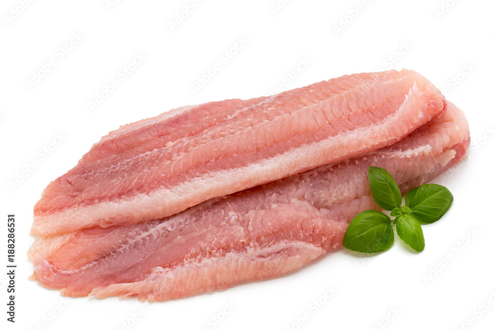 Fillet of Fish Pangasius. Isolated on white background. Fillet of Fish Pangasius. Isolated on white background.