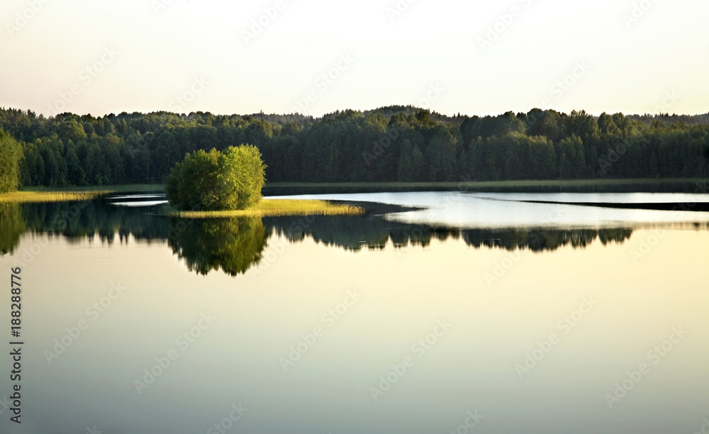 Obraz premium Maselga lake at Maselga village. Kargopol district. Arkhangelsk Oblast. Russia