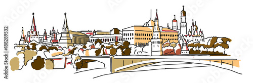 Moscow panorama illustration