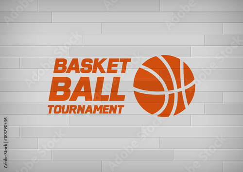 Flyer or web banner design with basketball ball icon