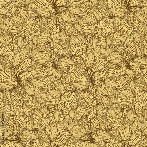 cacao beans seamless pattern
