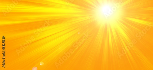 Sun on orange background 