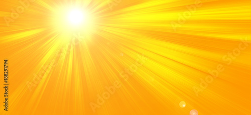 Sun on orange background 