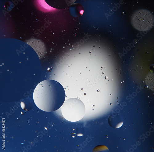Fototapeta Naklejka Na Ścianę i Meble -  Abstract photography drops of oil on the water.