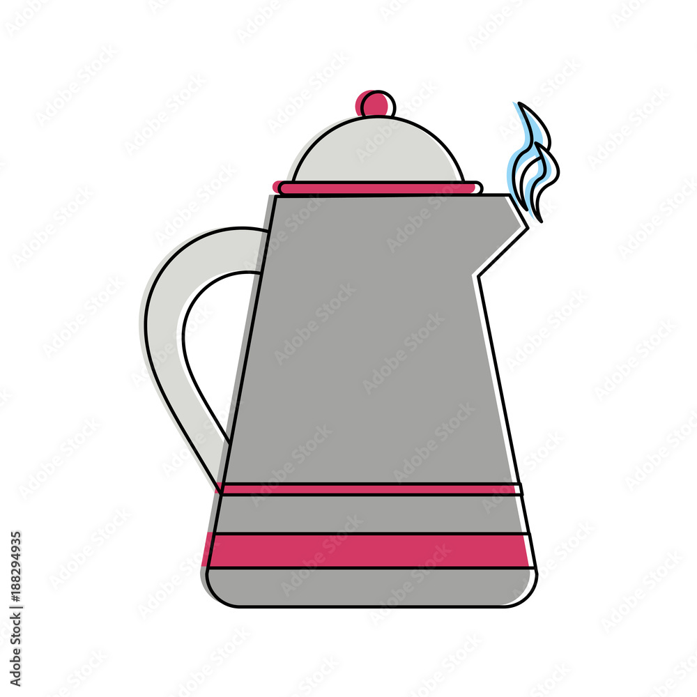 Fototapeta premium Porcelain kettle isolated icon vector illustration graphic design