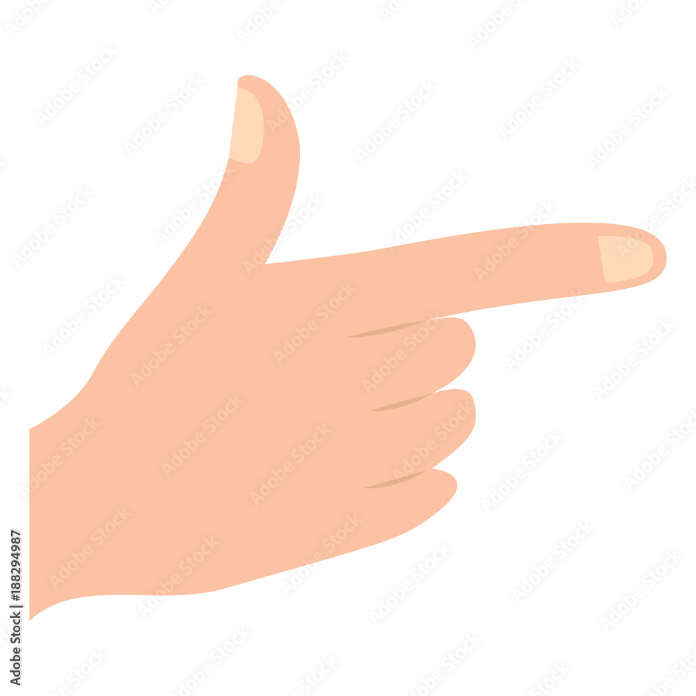 index and thumb up pointing gun hand gesture icon image vector illustration design 
