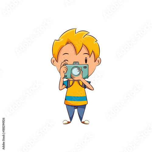 Kid taking photo