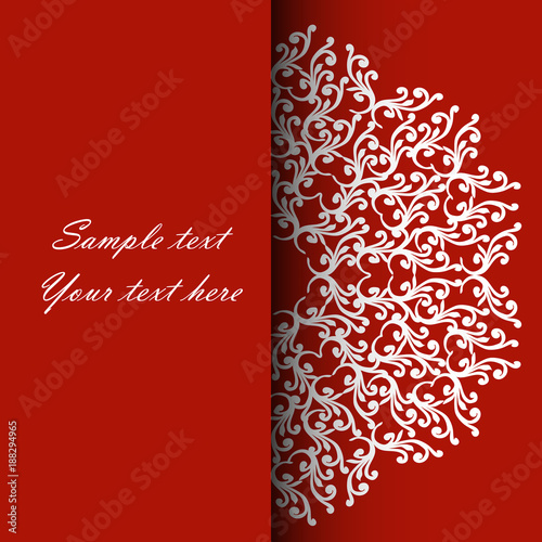 Invitation card for the wedding, anniversary, birthday and other holidays. Illustrations on a red background with place for text. Can be used as a brochure, signboard, advertisement. EPS10