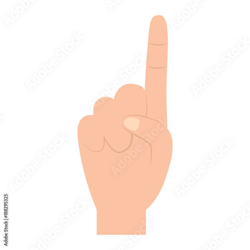 one finger up hand gesture icon image vector illustration design 