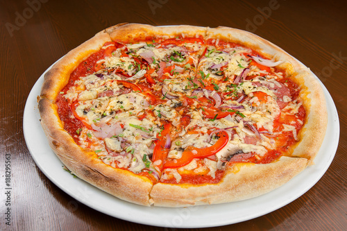 Pizza on a plate,