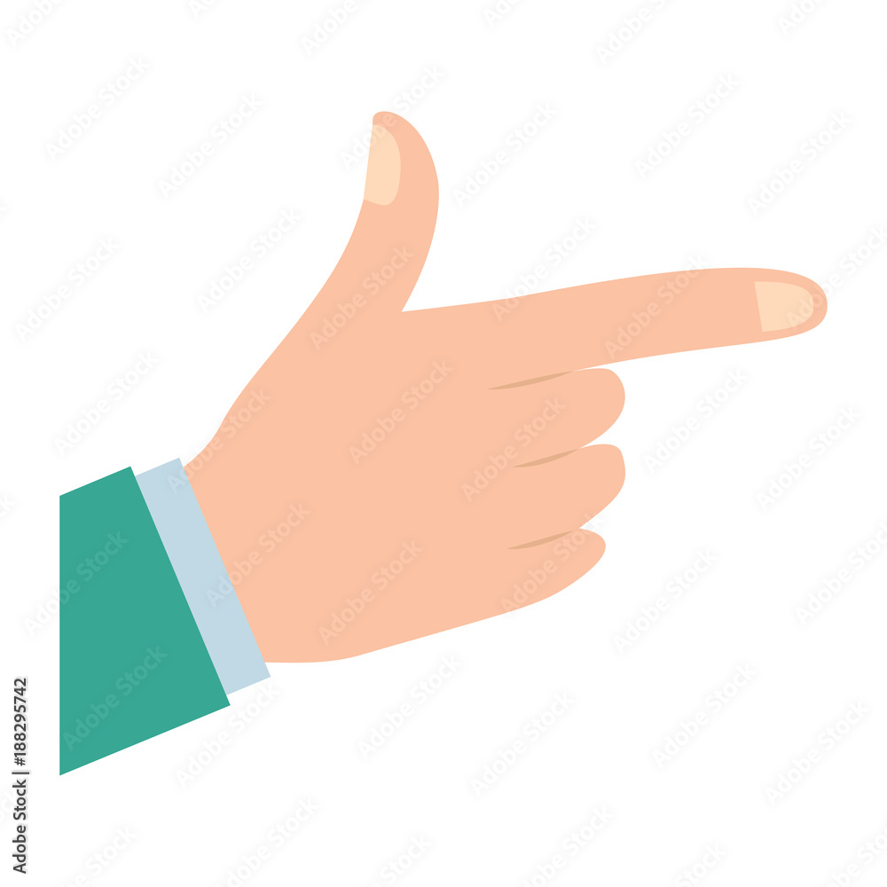 index and thumb up pointing gun hand gesture icon image vector illustration design 