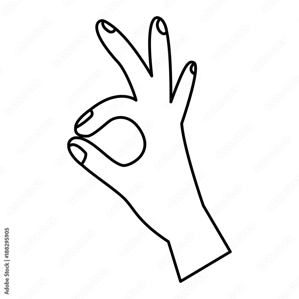 three fingers up ok hand gesture icon image vector illustration design three fingers up ok hand gesture icon image vector illustration design