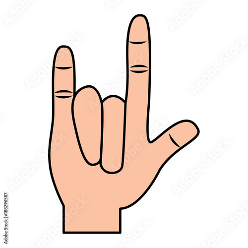 hand in rock n roll sign gesture vector illustration