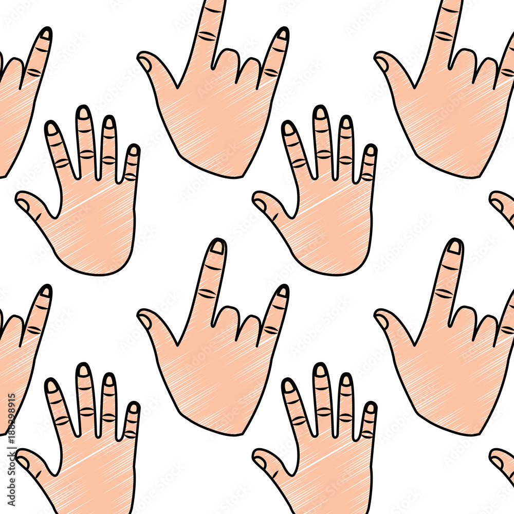 Fototapeta premium hand gesture pattern image vector illustration design 