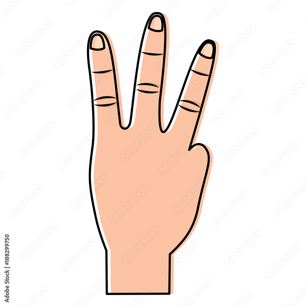 three fingers up hand gesture icon image vector illustration design three fingers up hand gesture icon image vector illustration design