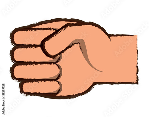 hand with  clenched fist 