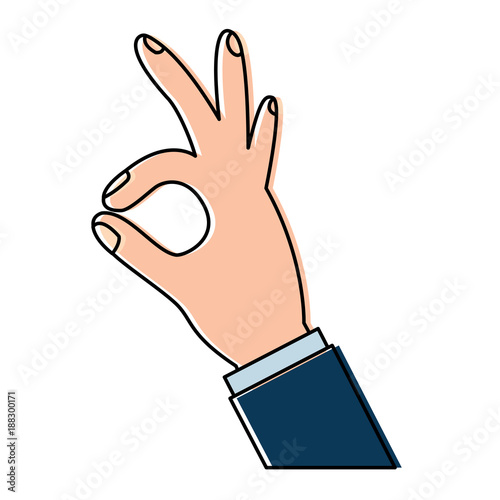 human hand showing ok fingers symbol vector illustration  design