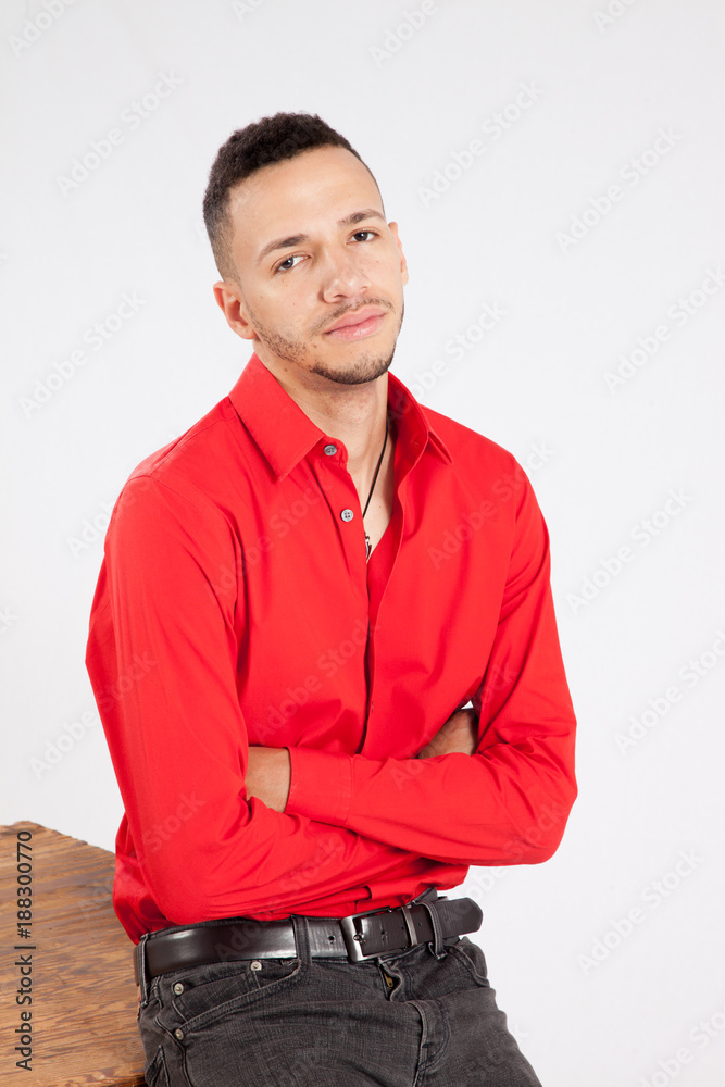 happy man with his arms crossed