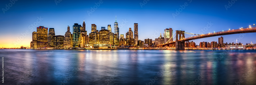 Fototapeta Panoramę Nowego Jorku Panorama mit Brooklyn Bridge