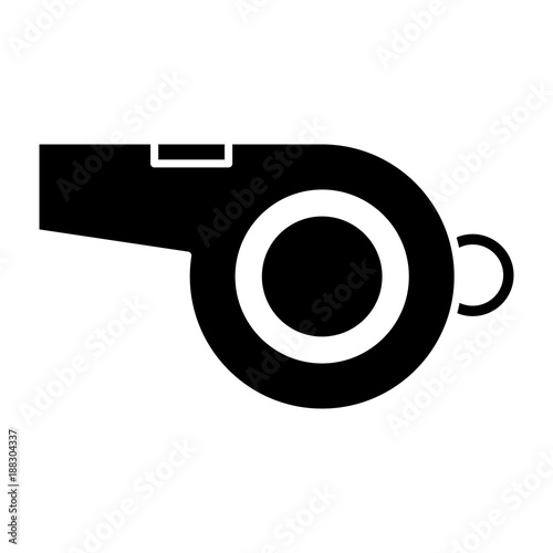 whistle sideview icon image vector illustration design  black and white