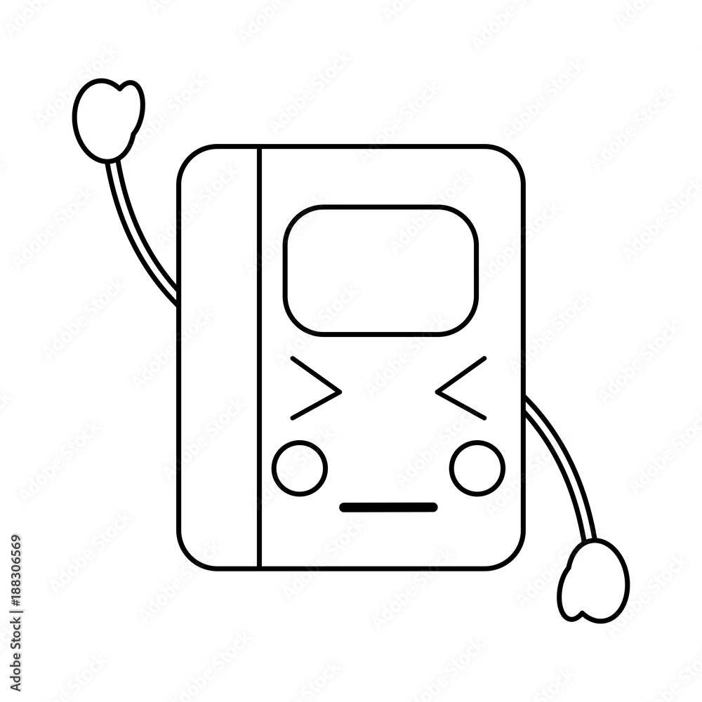 Fototapeta premium notebook angry school supplies es kawaii icon image vector illustration design black line 
