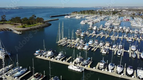 Chula Vista, CA - Bayfront Park - Drone Video. Aerial Video of  This popular park has a public boat-launching ramp and is beautifully landscaped.. Surrounded by marinas, restaurants and shopping,