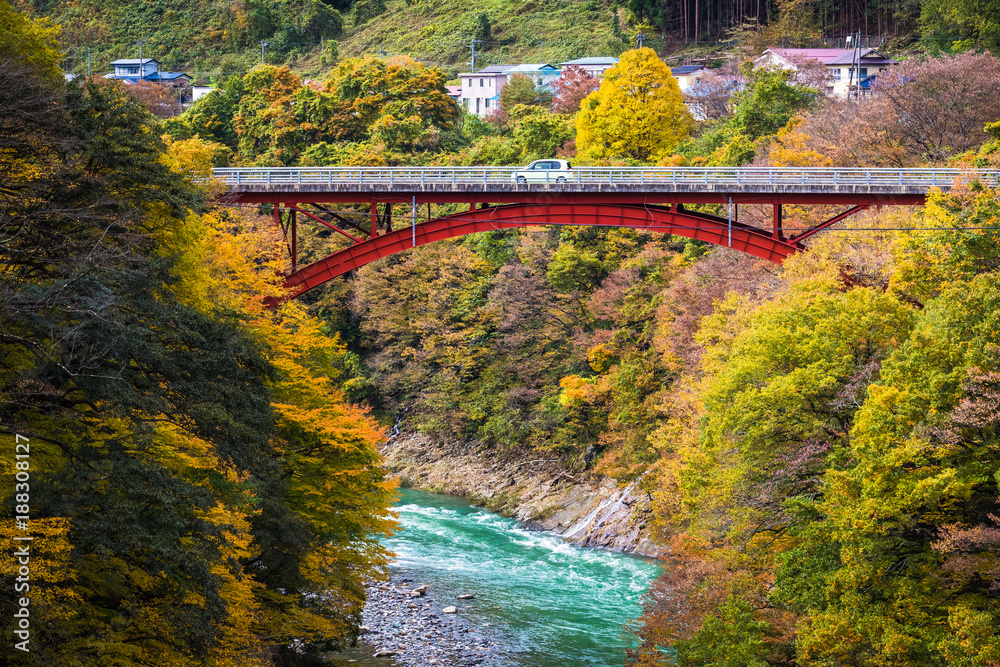 autumn valley in autumn at Fukushima prefecture autumn valley in autumn at Fukushima prefecture