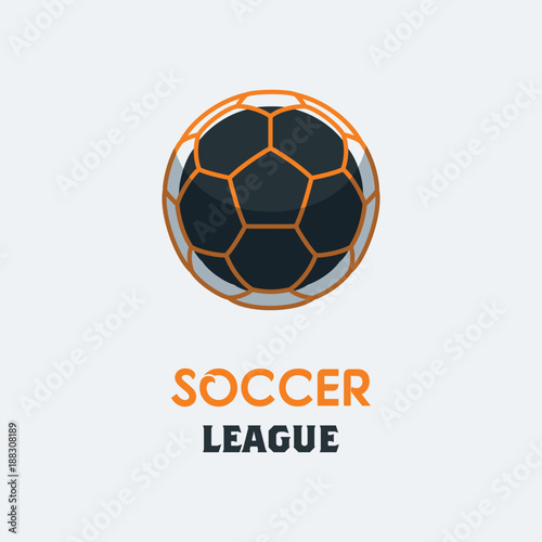 Soccer Football Logo Template. Modern Sport Ball Emblem on a Light Background