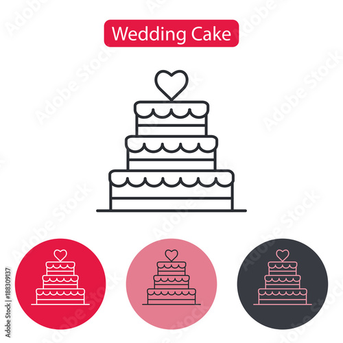 Stacked wedding cake dessert with heart.