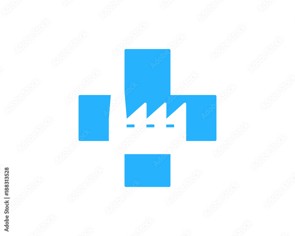 Medical Factory Icon Logo Design Element Medical Factory Icon Logo Design Element