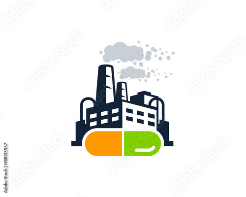Factory Medicine Icon Logo Design Element
