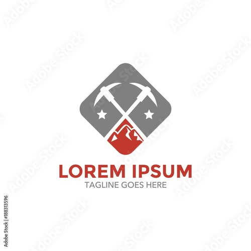 Mining company logo related. vector. editable