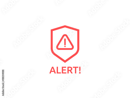 attention warning alert sign with exclamation mark symbol. shield line icon for Internet VPN Security protection Concept vector illustration. Free Download attention warning alert sign with exclamation mark symbol. shield line icon for Internet VPN Security protection Concept vector illustration. - GFXLoad