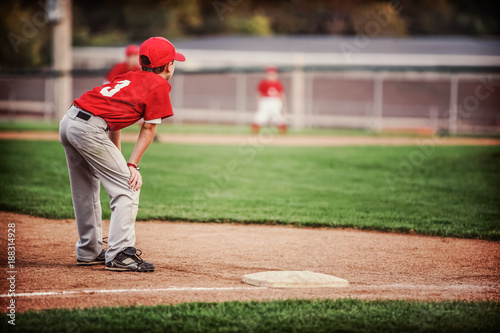 Youth Baseball game, third base