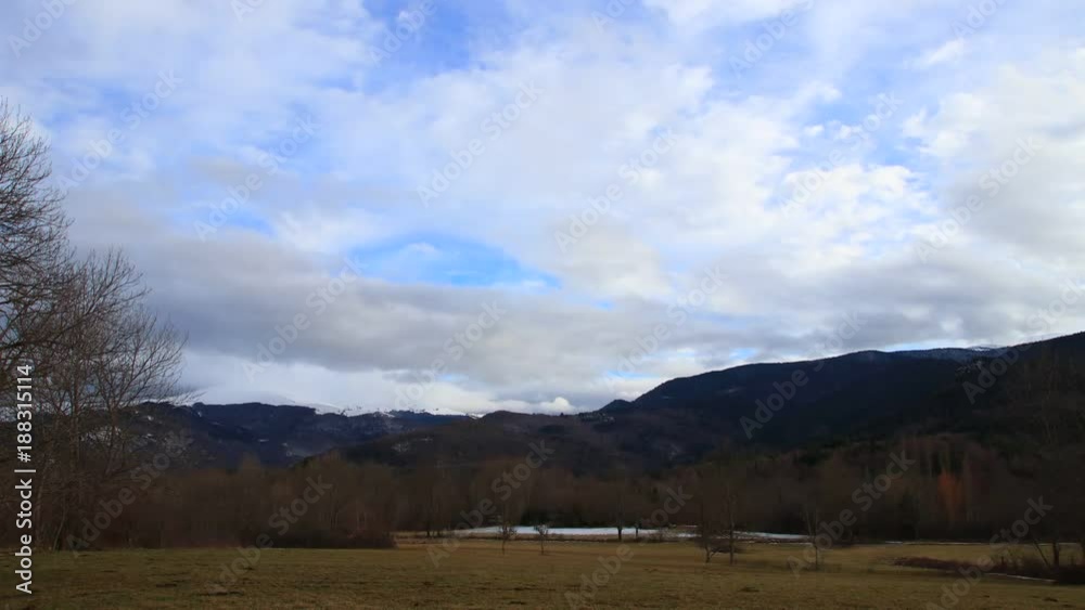 Pyrenean landscape with moving clouds filmed in timelapse, Occitania in south of France
Pyrenean landscape with moving clouds filmed in timelapse, Occitania in south of France