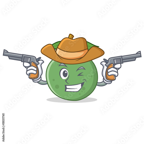 Cowboy guava character cartoon style