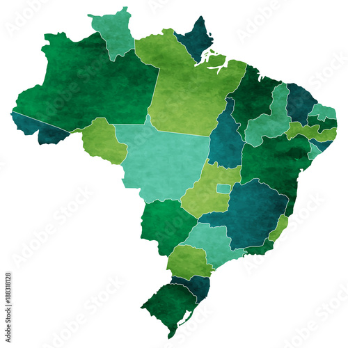 Fotografie, Obraz ブラジル　地図　国　アイコン