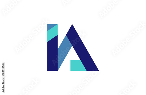 Free Download IA Blue Ribbon Letter Logo - GFXLoad
