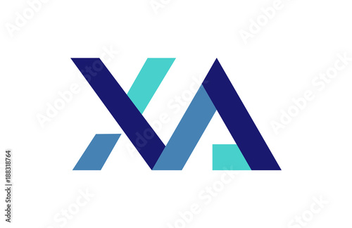 XA Blue Ribbon Letter Logo
