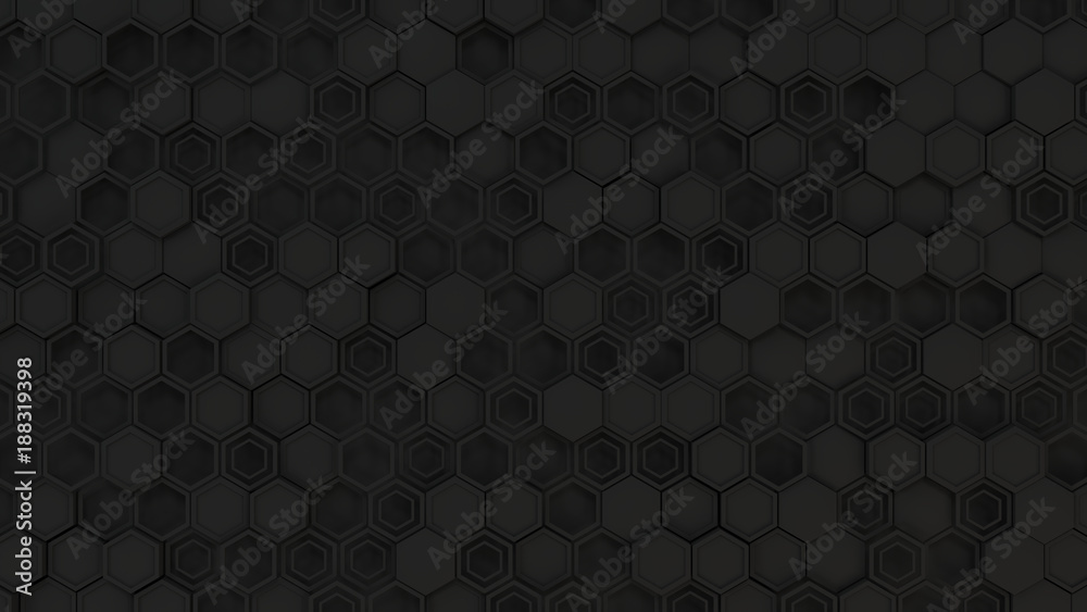 Abstract 3d background made of black hexagons Abstract 3d background made of black hexagons