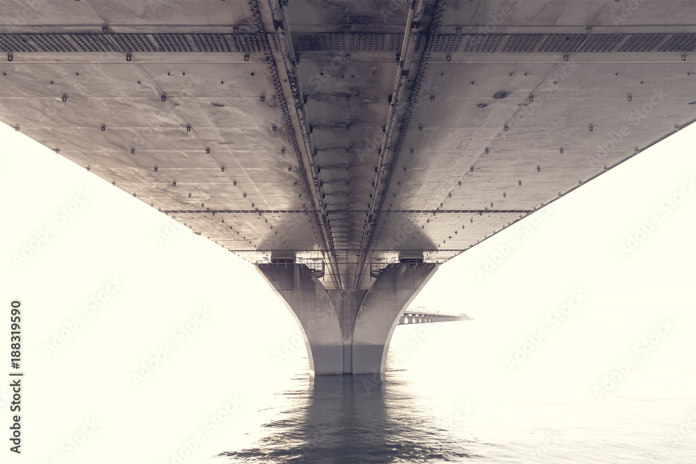 Fototapeta konstrukcja stalowa spod mostu