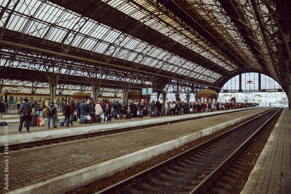 railway station with people