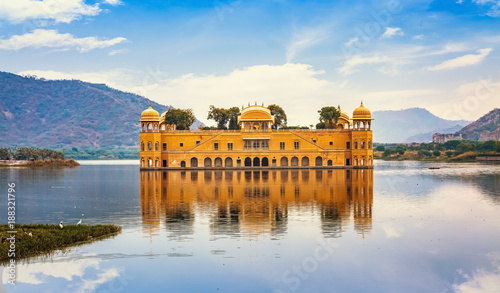 Water palace known as Jal Mahal at Jaipur Rajasthan  photo