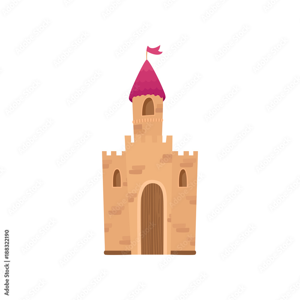 Fairy medieval castle cartoon vector Illustration