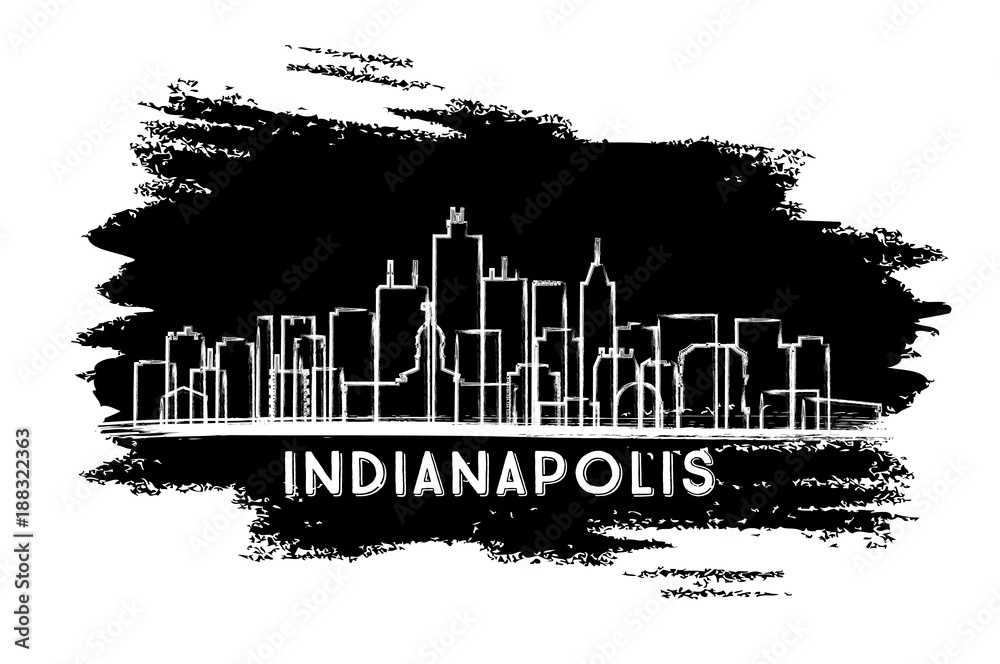 Indianapolis Indiana USA City Skyline Silhouette.