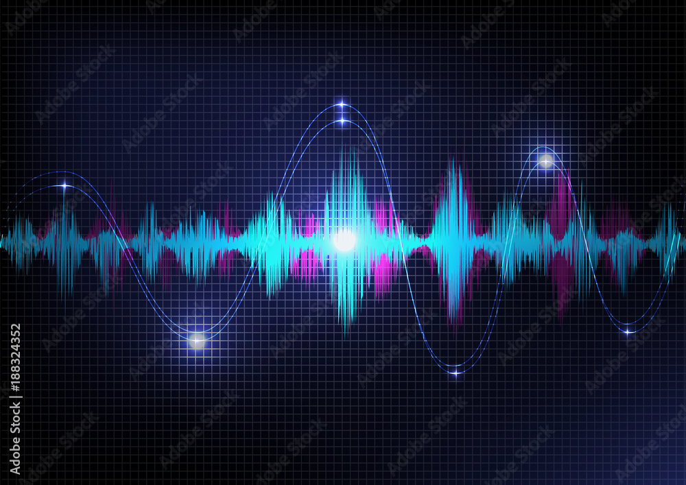 vector sound wave light concept background