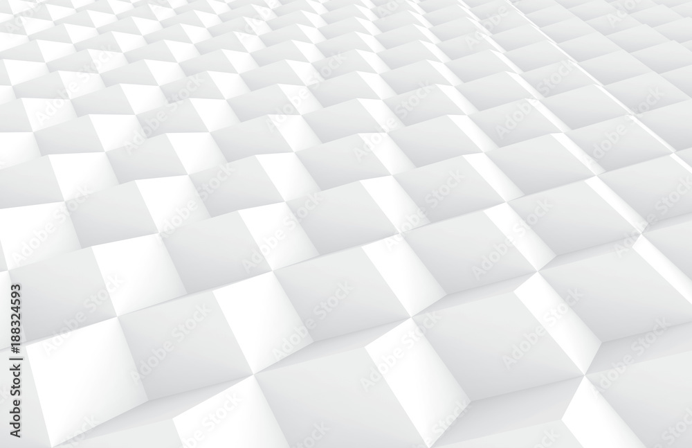 White tilt cubes background White tilt cubes background