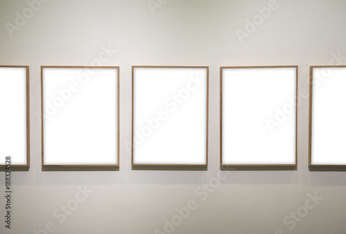 Empty wooden picture frames