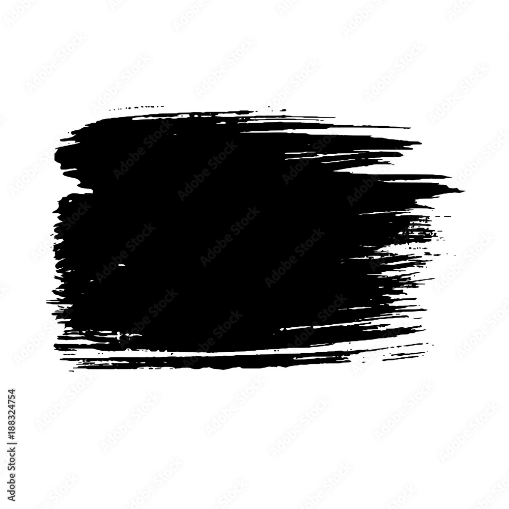 Ink vector dry brush stroke. Vector illustration. Grunge hand drawn watercolor texture. Space for text.