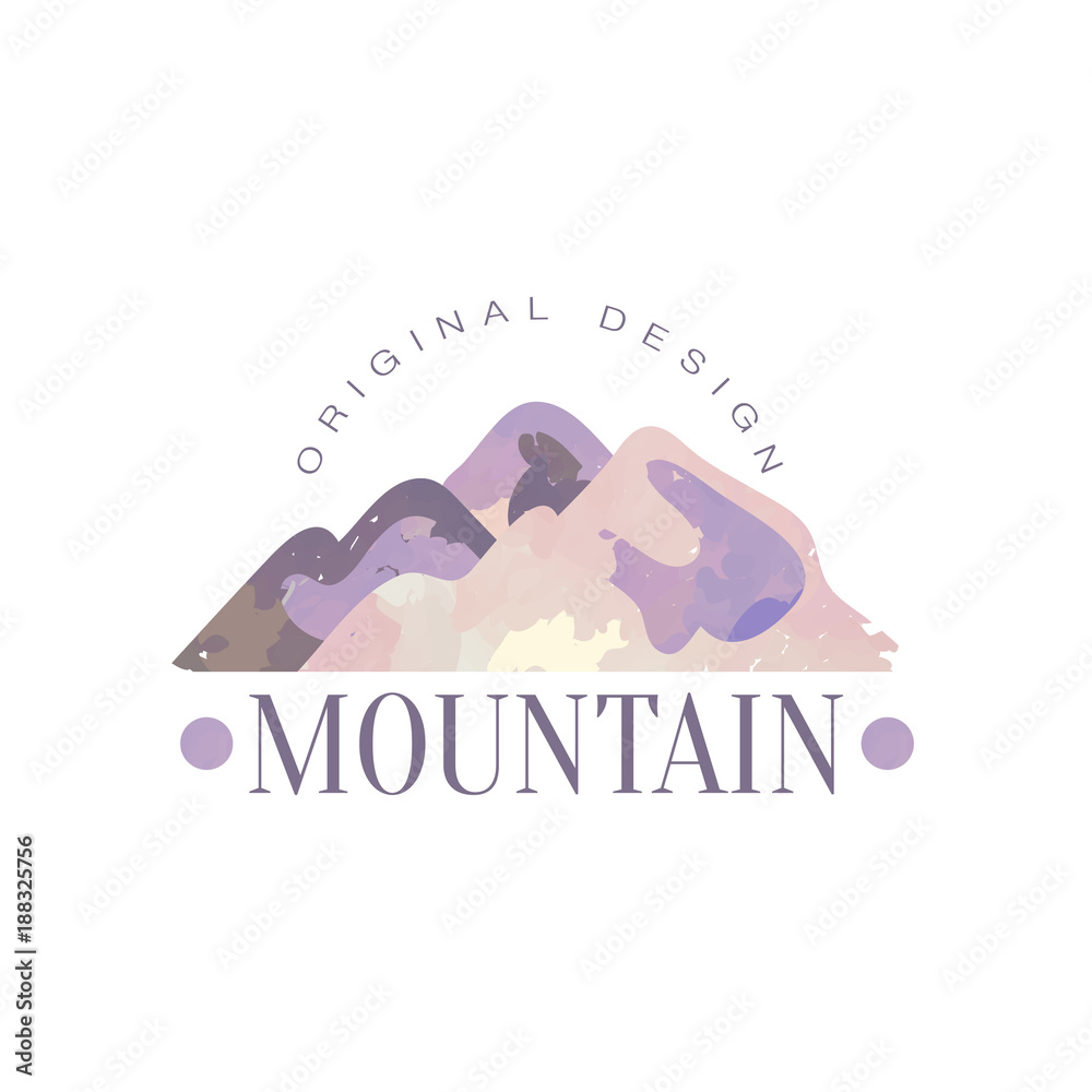 Obraz Górskie oryginalne logo szablon projektu, turystyka, turystyka i godło przygody na świeżym powietrzu, retro odznaka wektor pustyni